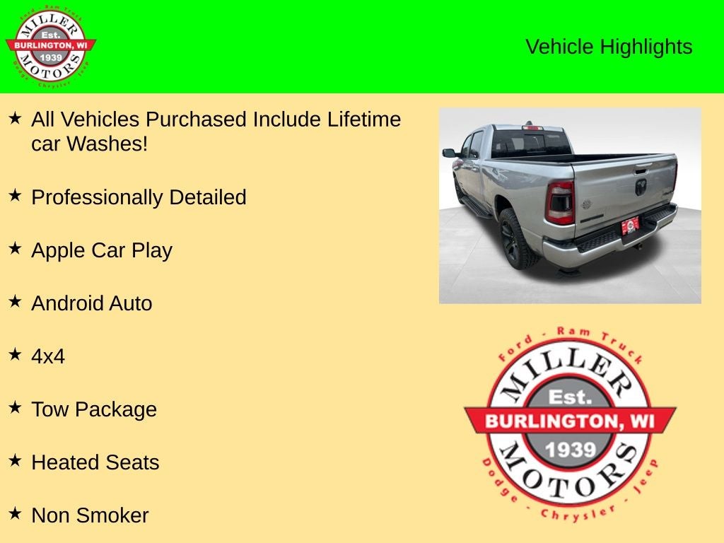 2022 RAM 1500 Big Horn Crew Cab 4x4 6'4' Box